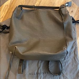 Allsaints Kita leather backpack purse grey